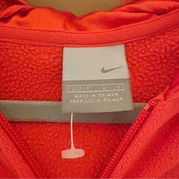 Nike vintage zip up fleece hoodie jacket orange red size large - Picture 3 of 7